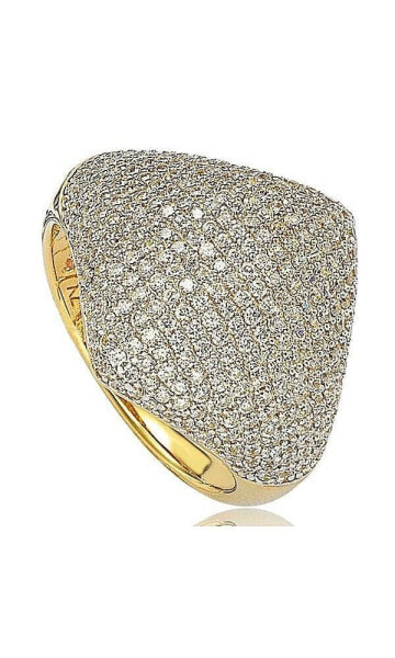 Suzy Levian Sterling Silver Cubic Zirconia Modern Pave Ring