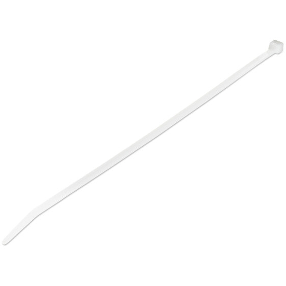 10"(25cm) Cable Ties - 1/8"(4mm) wide - 2-5/8"(68mm) Bundle Diameter - 50lb(22kg) Tensile Strength - Nylon Self Locking Zip Ties w/ Curved Tip - 94V-2/UL Listed - 100 Pack - White - Releasable cable tie - Nylon - Plastic - White - 6.8 cm - V2 - 50 mm