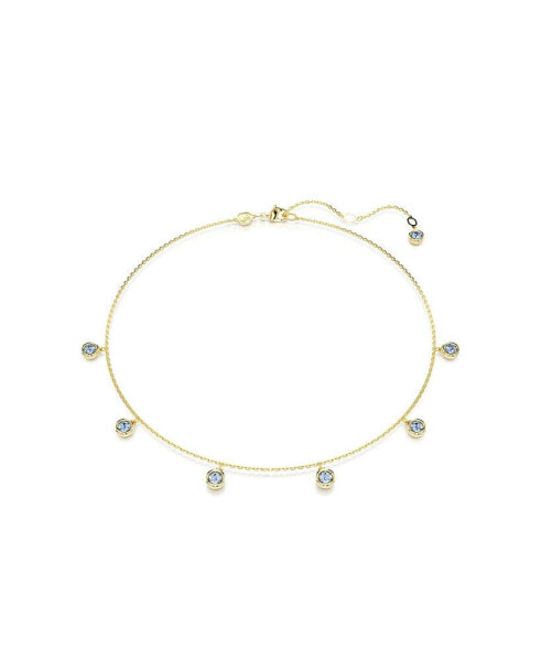 Round Cut, Light Blue, Gold-Tone Imber Necklace