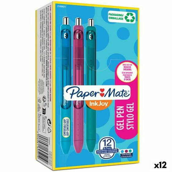 Гелевая ручка Paper Mate Inkjoy TK12 бирюзовый Фуксия 0,7 mm (12 штук)