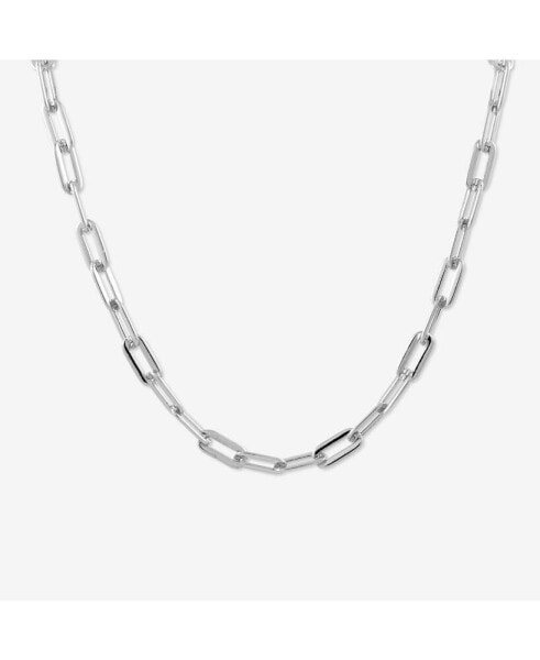 Flat Chain Link Necklace Silver