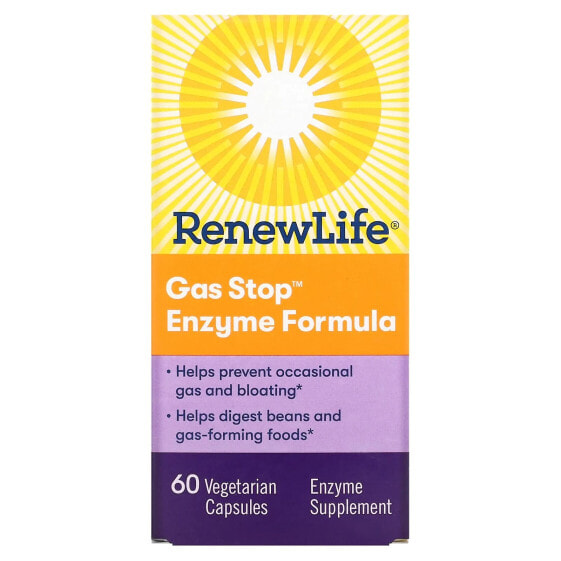 Витамины для пищеварительной системы Renew Life Gas Stop Enzyme Formula, 60 капсул (веганские)