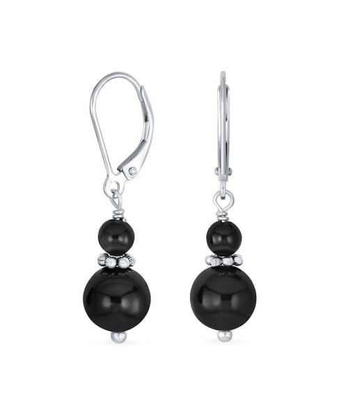 Серьги Bling Jewelry Natural Black Onyx Bali Separator