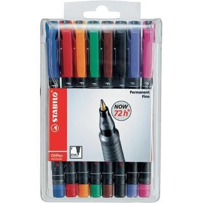 STABILO OHPen universal permanent - 8 Pack - Multicolour - Germany - 8 pc(s) - 102 mm - 16 mm - 153 mm