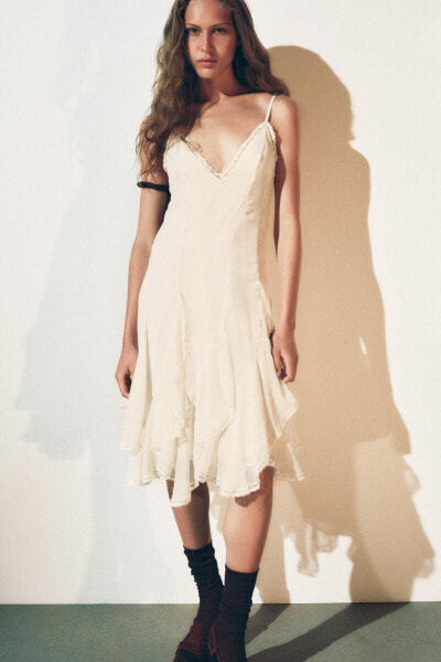 ZW COLLECTION RUFFLED DRESS WITH LACE