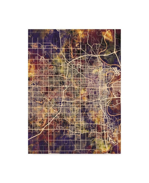 Michael Tompsett Omaha Nebraska City Map II Canvas Art - 20" x 25"