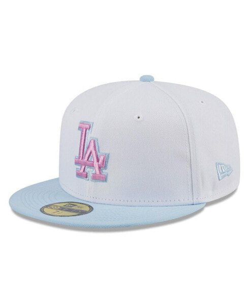 Men's Light Blue Los Angeles Dodgers Spring Color Basic Two-Tone 59Fifty Fitted Hat