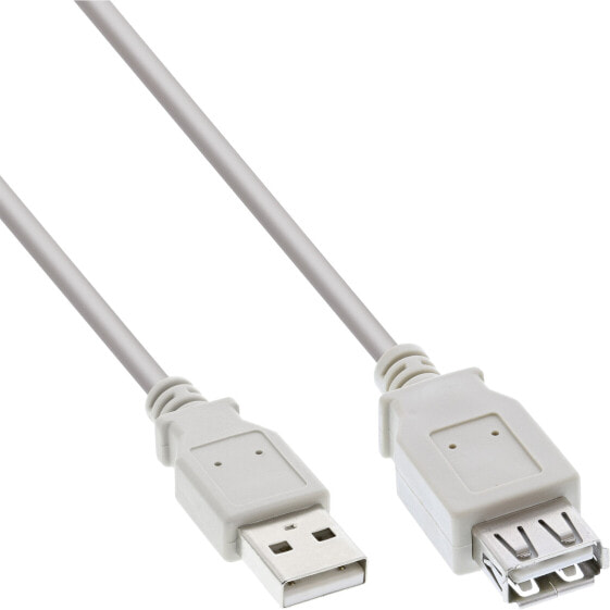 InLine USB 2.0 Extension Cable Type A male / female - beige - 0.5m