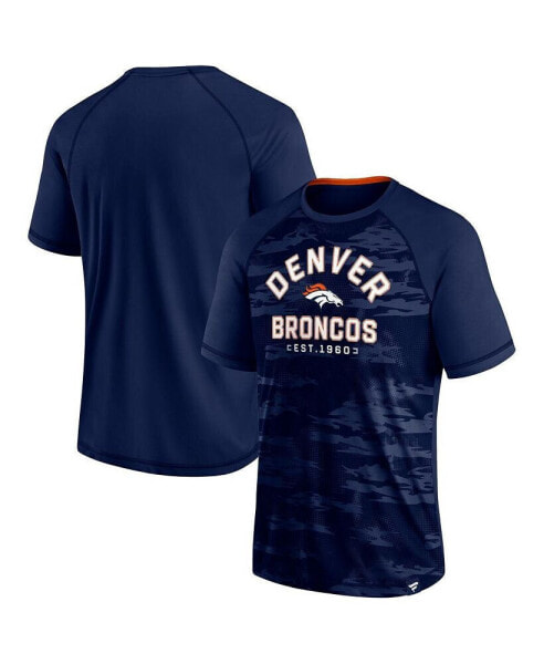 Men's Navy Denver Broncos Hail Mary Raglan T-shirt