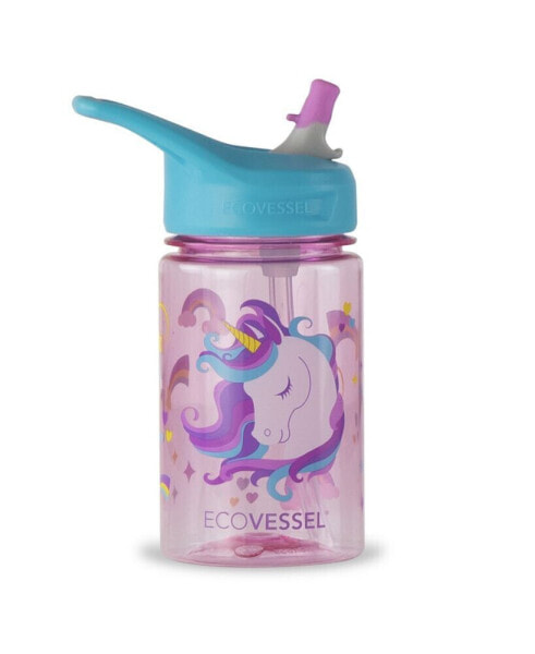 Splash Kids Eastman Tritan Plastic Bottle with Design and Flip Straw Lid, 12 oz