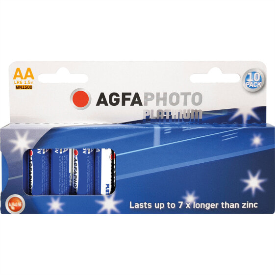 Einwegbatterie AgfaPhoto 110-803951 - AA Alkali 1,5 V 10 Stück(e) Blau Grau