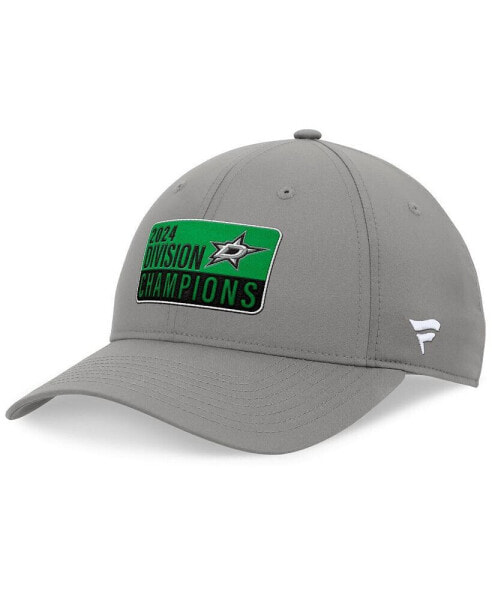 Men's Gray Dallas Stars 2024 Central Division Champions Adjustable Hat