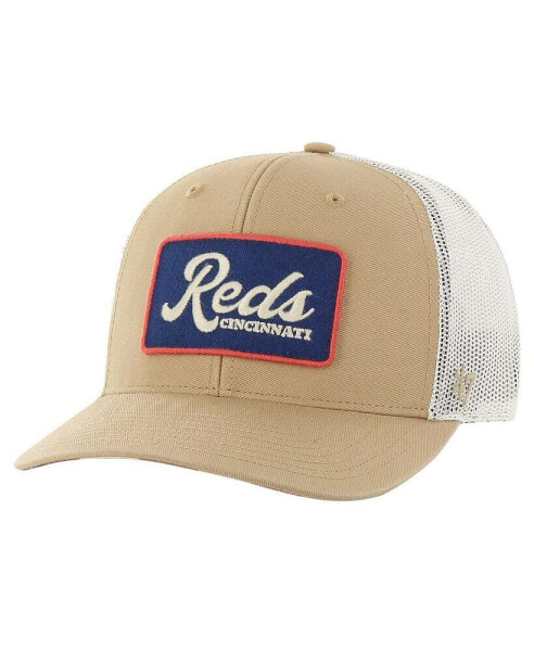 Men's Khaki Cincinnati Reds Glory Daze Trucker Adjustable Hat