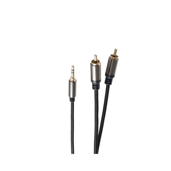 Кабель аудио 3.5mm - Male - 2 x RCA - Male - 1.5 метра - черный shiverpeaks BS20-32155