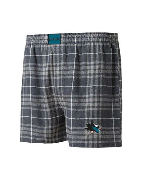 Men's Charcoal/Gray San Jose Sharks Concord Flannel Boxers