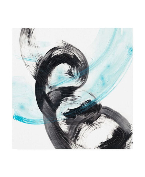 Ethan Harper Aqua Spiral II Canvas Art - 36.5" x 48"