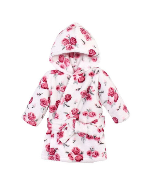 Baby Boys Plush Animal Face Bathrobe, Rose, 0-9 Months