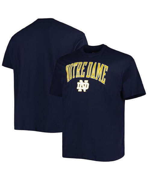 Men's Navy Notre Dame Fighting Irish Big and Tall Team Arch Over Wordmark T-shirt