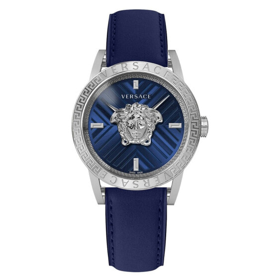 Versace Herren Armbanduhr V-CODE RESTYLING Palazzo blau, silber 43 mm VESN00122