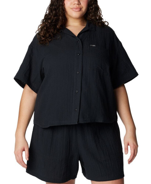 Plus Size Holly Hideaway™ Breezy Short-Sleeve Top