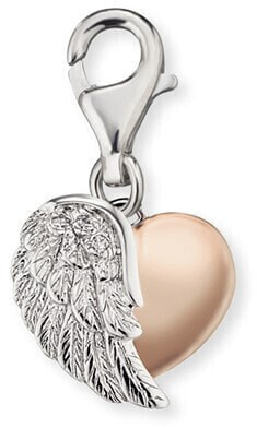 Серебряный двухцветный кулон для браслета Сердце с ERC-HEARTWINGBI