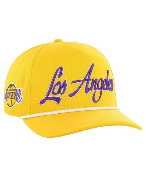 Men's Gold Los Angeles Lakers Overhand Logo Hitch Adjustable Hat