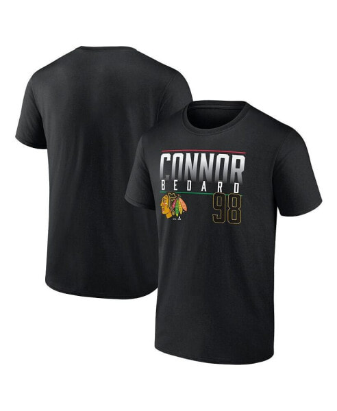 Men's Connor Bedard Black Chicago Blackhawks Name and Number T-shirt