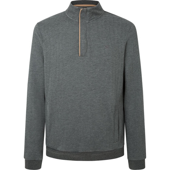 HACKETT Herringbone half zip sweatshirt