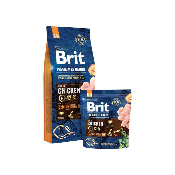 Сухой корм для собак Brit Premium by Nature Senior S+M Яблоко Курица Кукуруза 15 кг