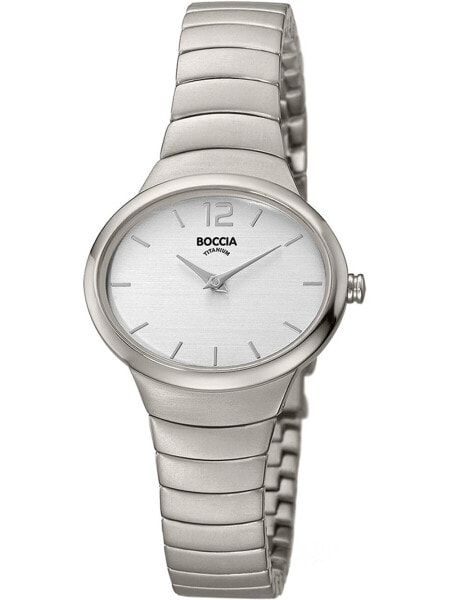 Женские наручные часы с серебряным браслетом Boccia 3280-01 ladies watch titanium 29mm 3ATM