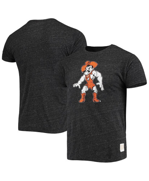 Men's Black Oklahoma State Cowboys Wrestler Slub Vintage-Like Tri-Blend T-shirt