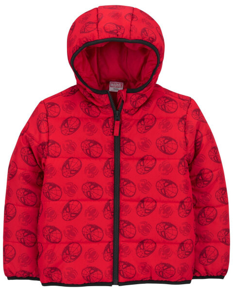 Kid Spider-Man Puffer Jacket - Red 7