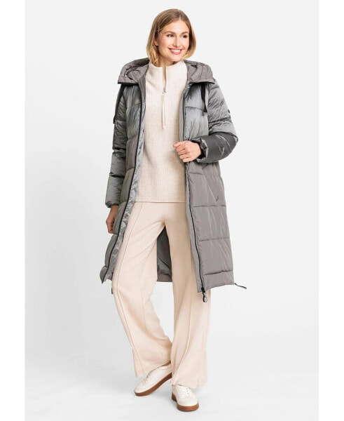 Women's Longline Quilted Coat with Hood made 3M Thinsulate[TM]