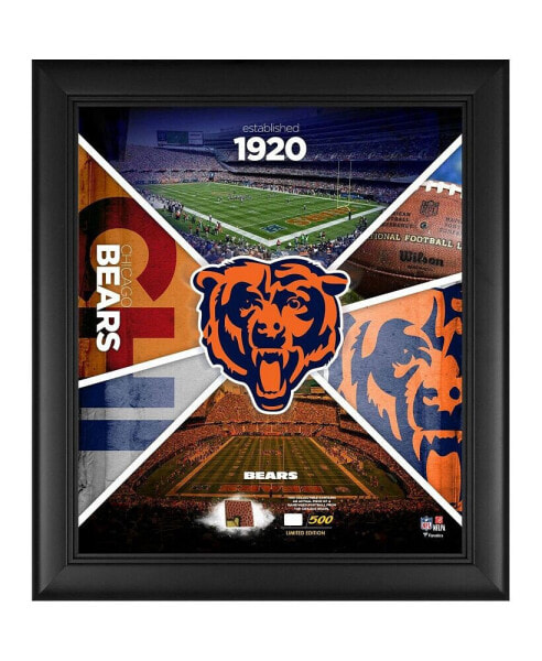 Chicago Bears Framed 15" x 17" Team Impact Collage with a Piece of Game-Used Football - Limited Edition of 500