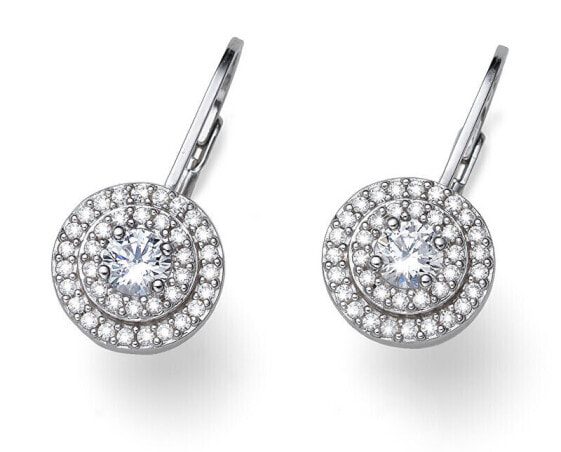 Charming glittering silver earrings Best 62137
