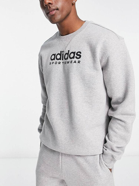adidas Sportswear linear logo sweatshirt in grey