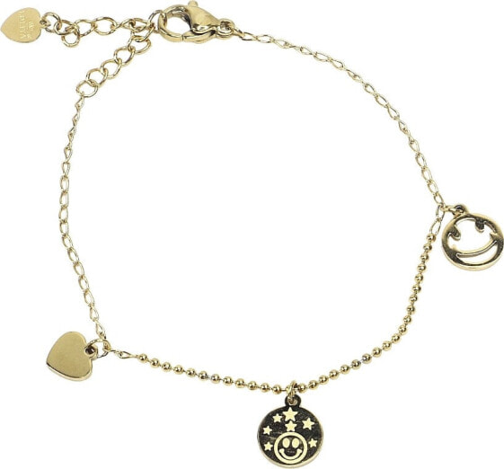 Armband für Damen Smiley golden