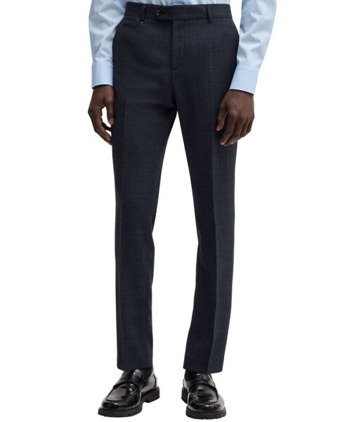 Men's Micro-Patterned Slim-Fit Trousers