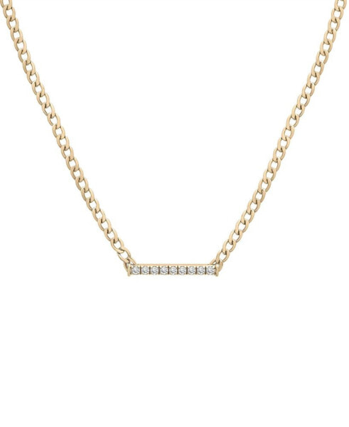 Diamond Bar 18" Pendant Necklace (1/6 ct. t.w.) in Gold Vermeil, Created for Macy's