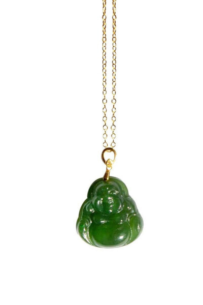 seree buddha — Light green jade buddha pendant necklace