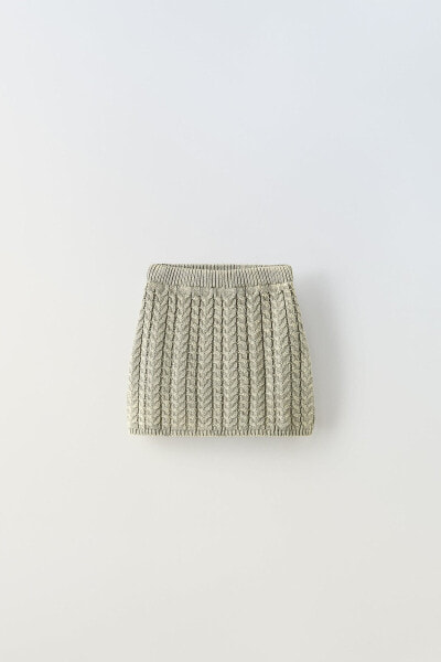 Cable-knit skirt