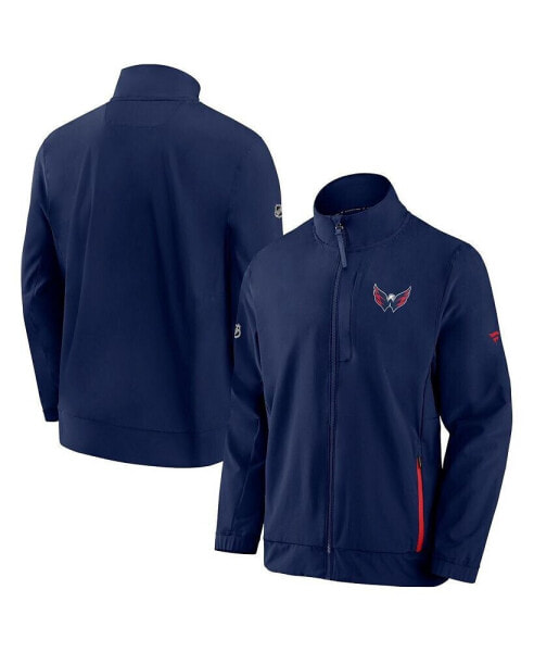 Men's Navy Washington Capitals Authentic Pro Rink Coaches Full-Zip Jacket