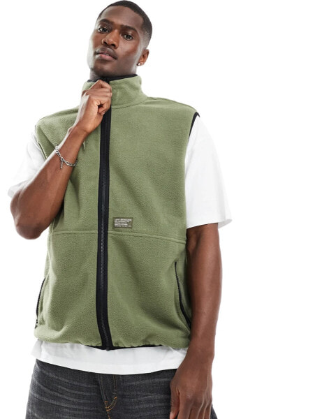 Levi's off grid polar fleece vest in green