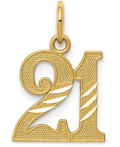 21 Charm Pendant in 14k Gold