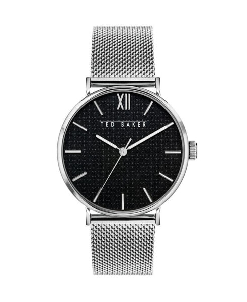 Men's Phylipa Silver-Tone Stainless Steel Mesh Watch 43mm