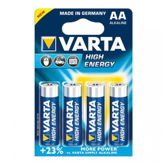 Щелочная батарейка Varta LR6 AA 1,5 V 2930 mAh High Energy (4 pcs) Синий