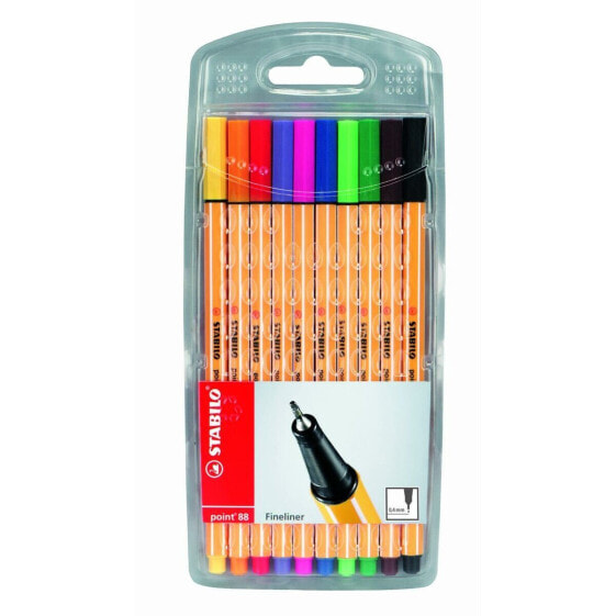 Ручка фломастер STABILO 8810 Разноцветный 10 предметов