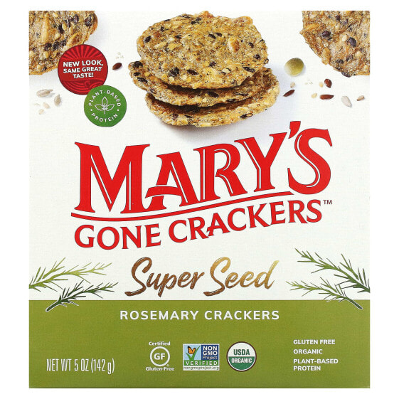 Organic Super Seed Crackers, Rosemary, 5 oz (142 g)