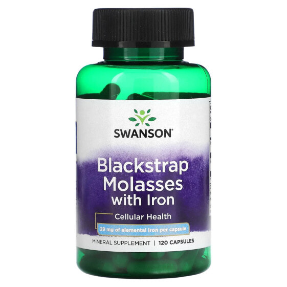 Железо Swanson Blackstrap Molasses с железом, 120 капсул