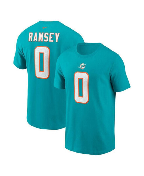 Men's Jalen Ramsey Aqua Miami Dolphins Player Name and Number T-shirt